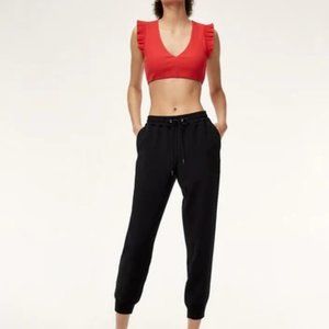 Aritzia Wilfred Buffon Black Crepe Joggers